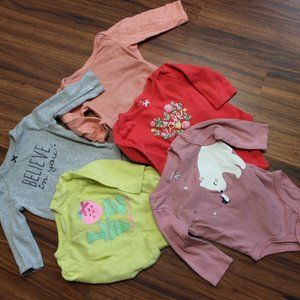 Baby girl long sleeve onesie lot